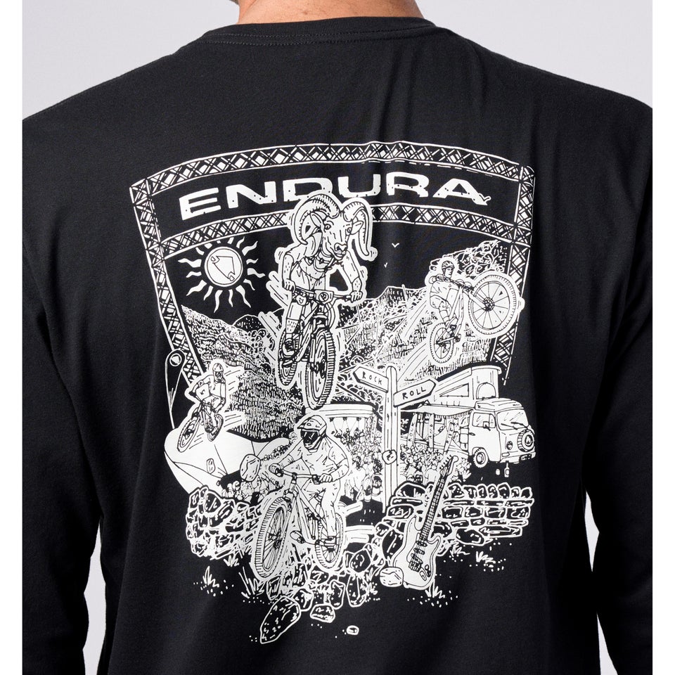 Unisex Ard Lines Long Sleeve Tee - Black