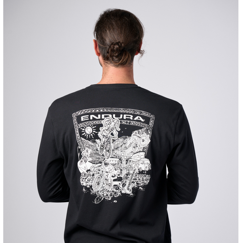 Unisex Ard Lines Long Sleeve Tee - Black