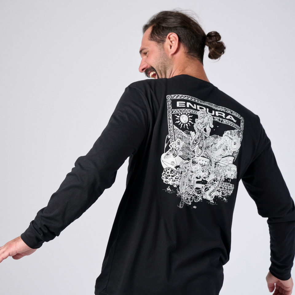 Unisex Ard Lines Long Sleeve Tee - Black