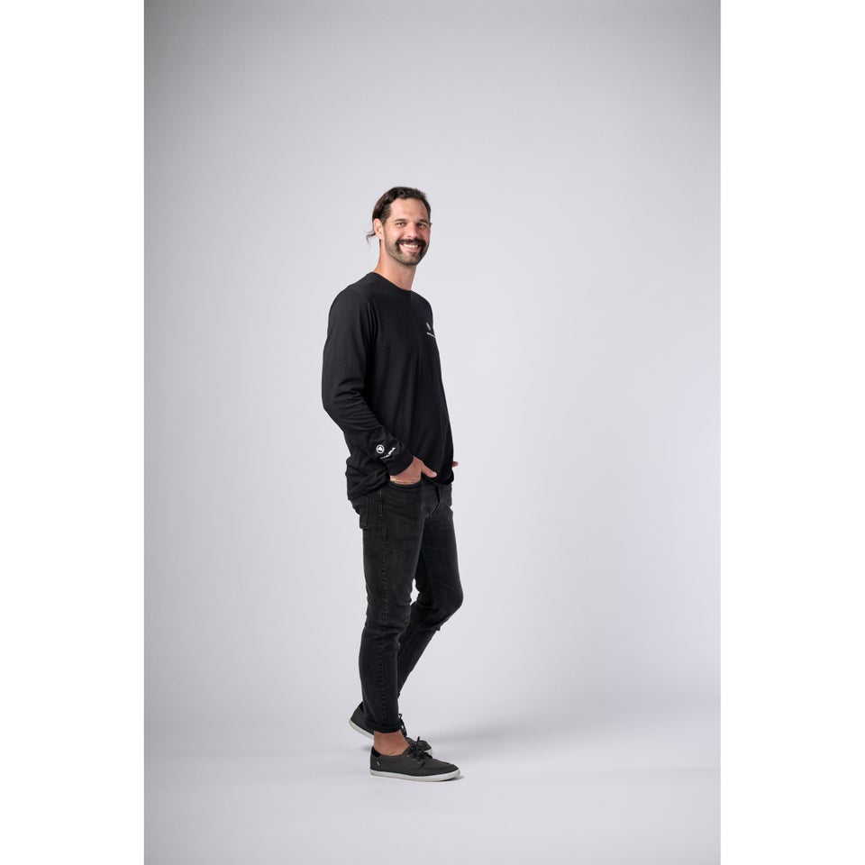 Unisex Ard Lines Long Sleeve Tee - Black