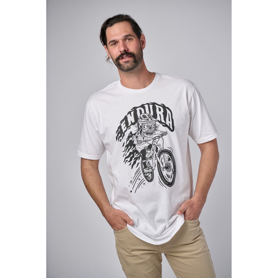 Unisex Bones Biker Shirtail Tee - Black/White