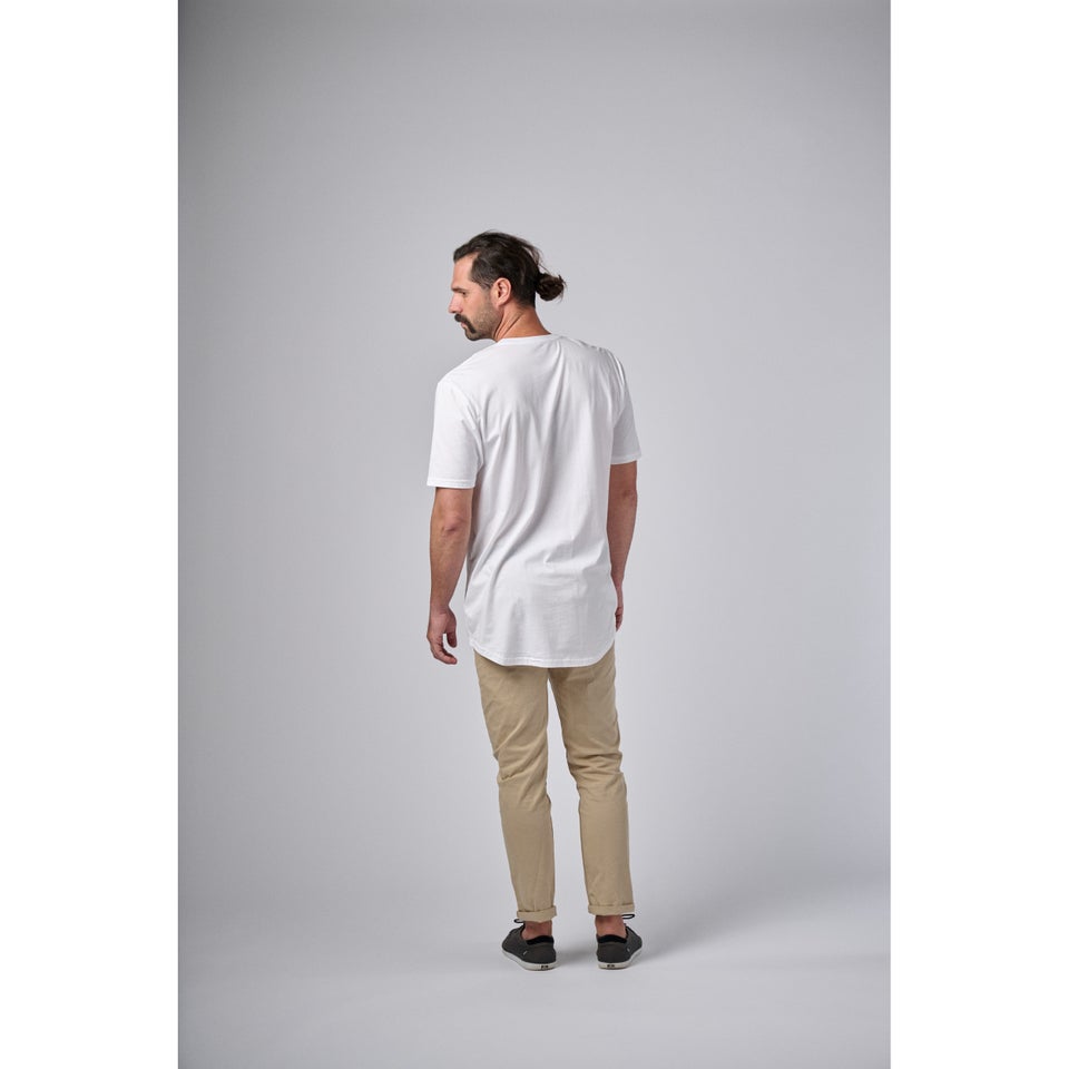 Unisex Bones Biker Shirtail Tee - Black/White