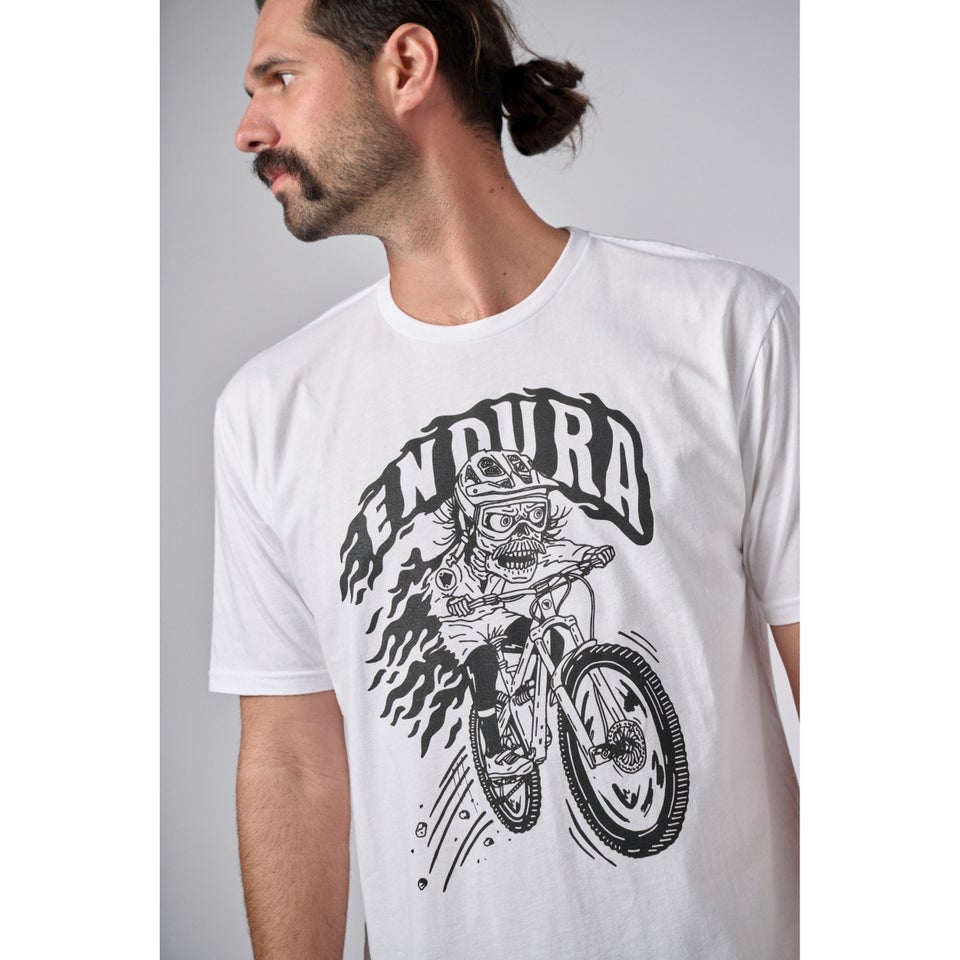 Unisex Bones Biker Shirtail Tee - Black/White