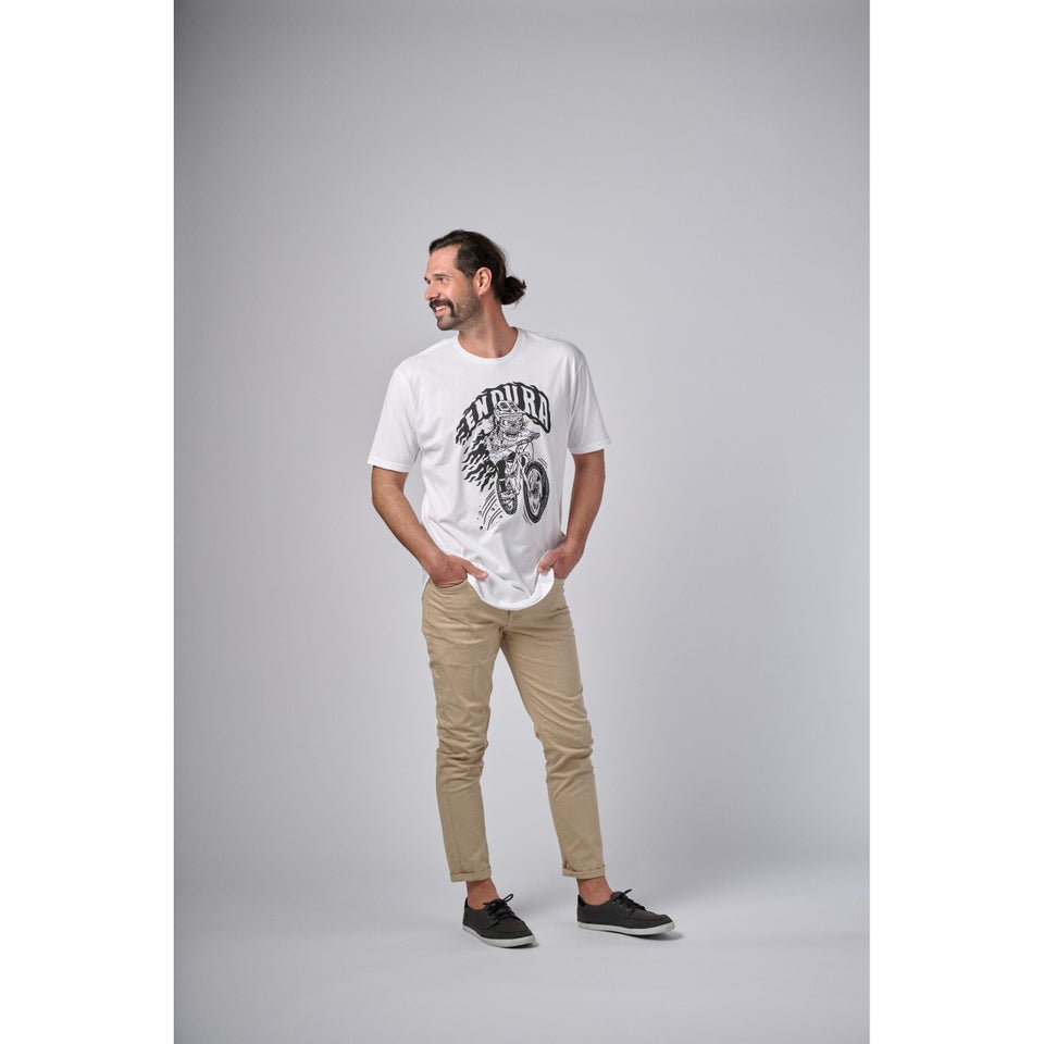 Unisex Bones Biker Shirtail Tee - Black/White