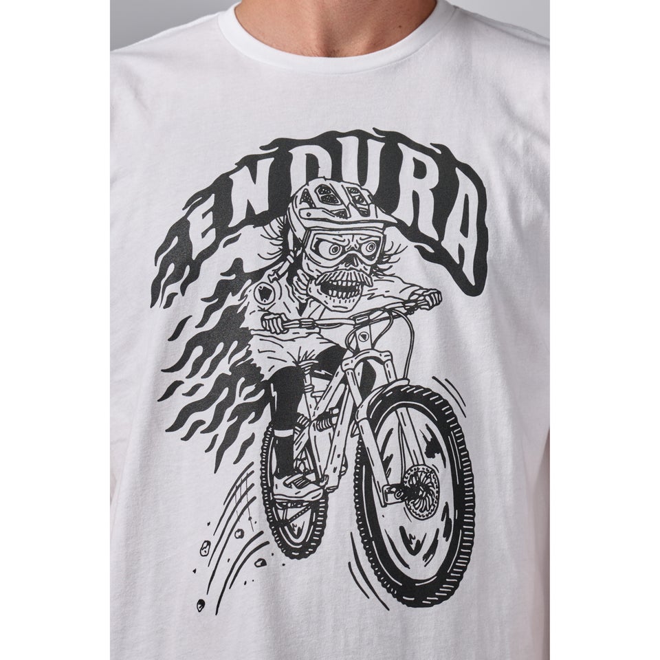 Unisex Bones Biker Shirtail Tee - Black/White