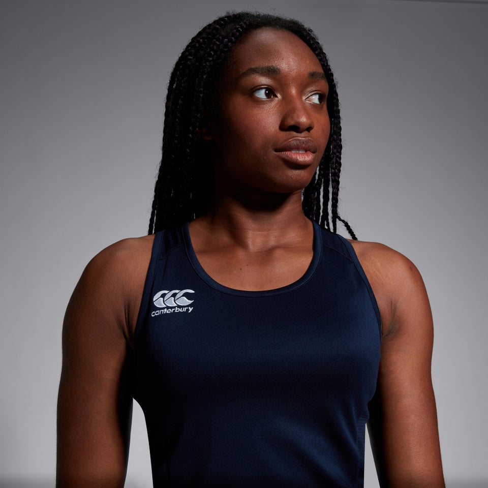 Womens Club Dry Racerback Singlet Navy