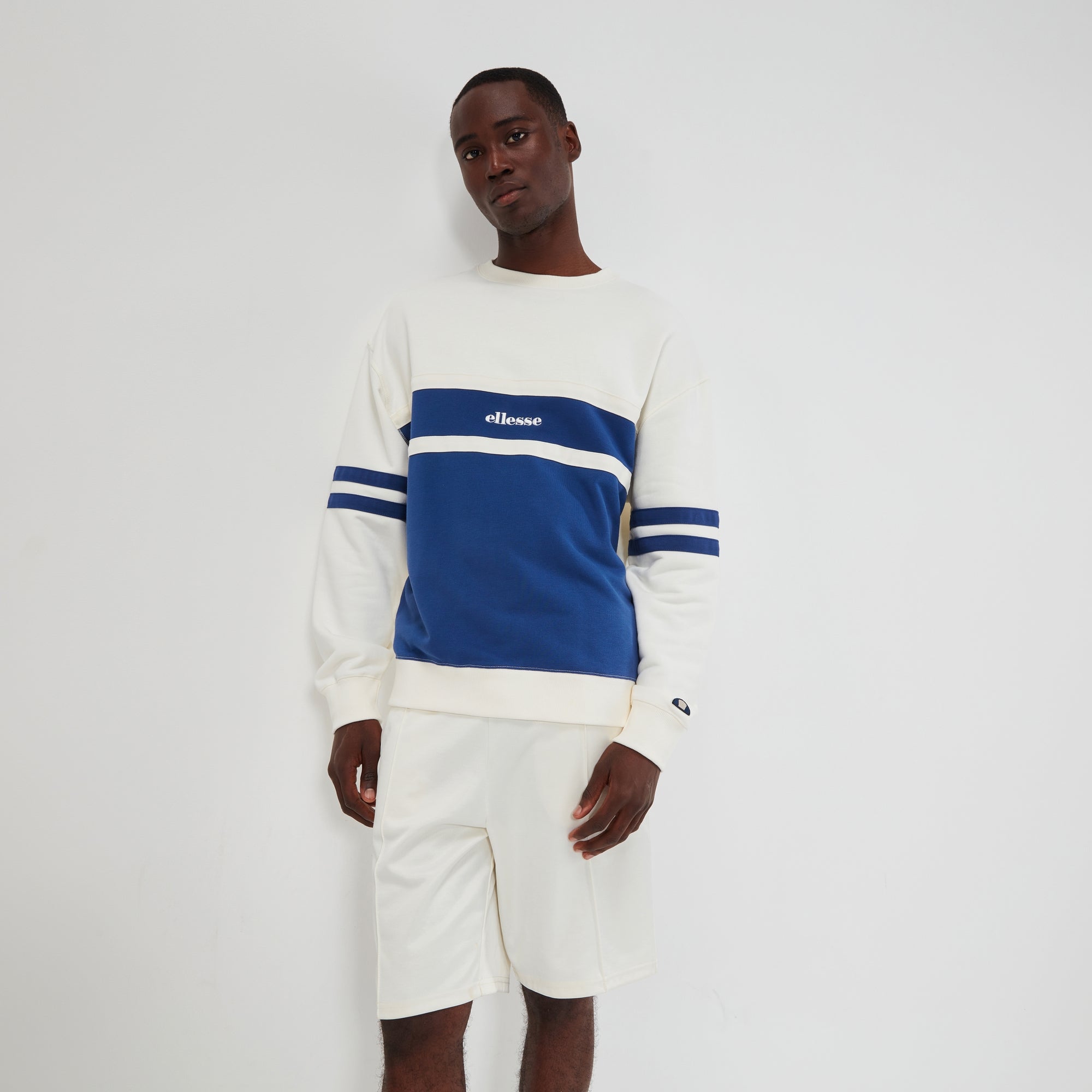 Men's Matiano Sweatshirt Off White/Navy | ellesse UK