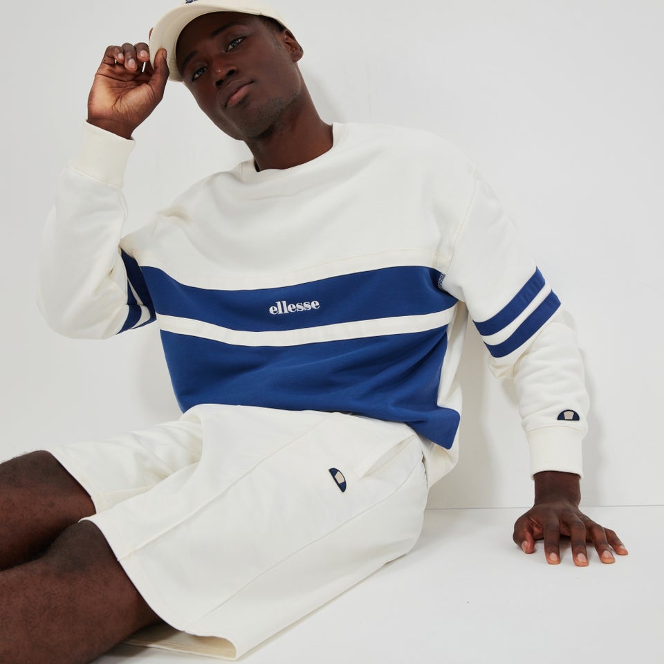 Sweatshirt Matiano Cremeweiß/Marineblau für Herren