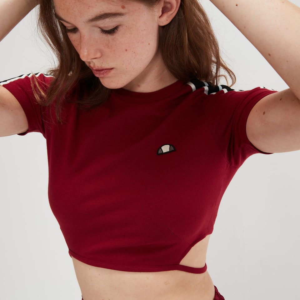 Crop-T-Shirt Maldonado Burgunderrot für Damen