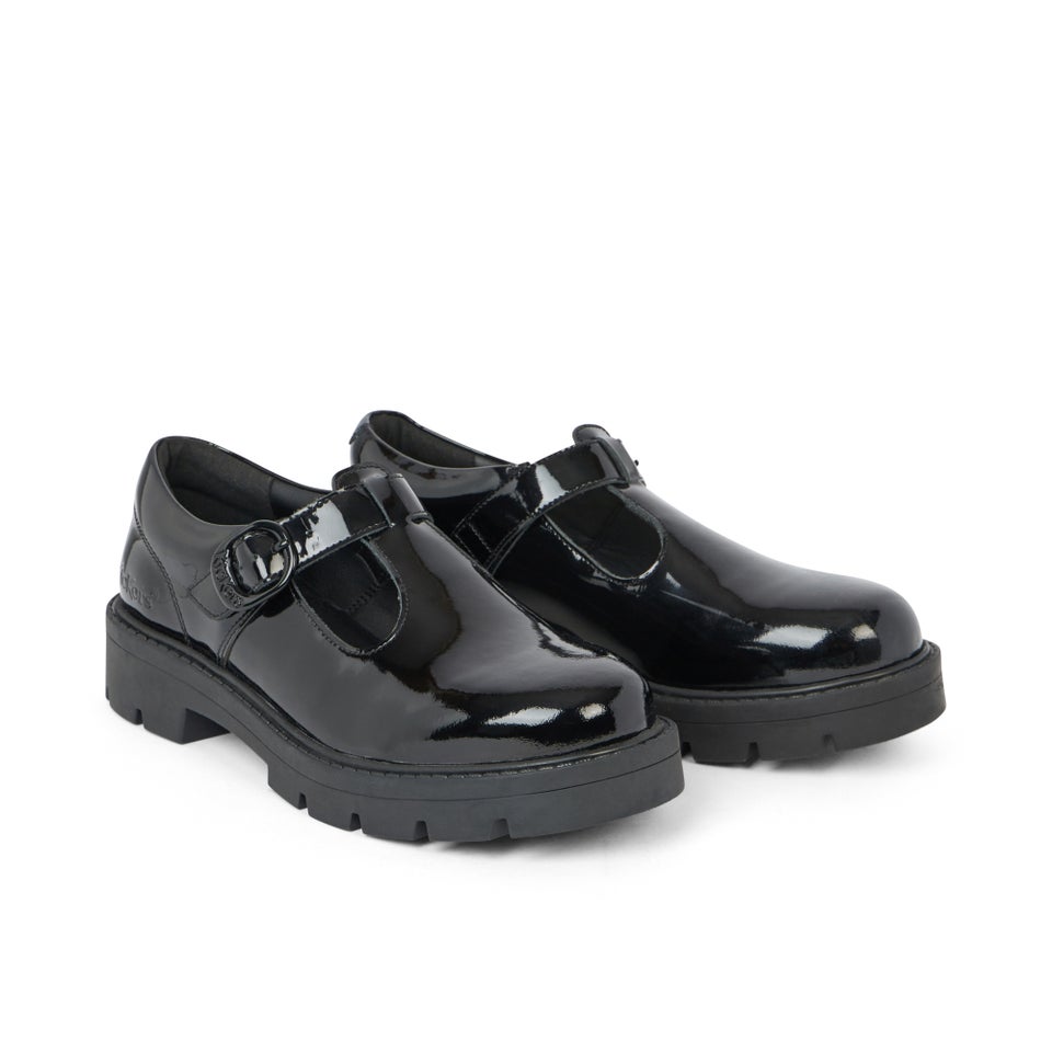 Adult Womens Kori T Bar Patent Leather Black