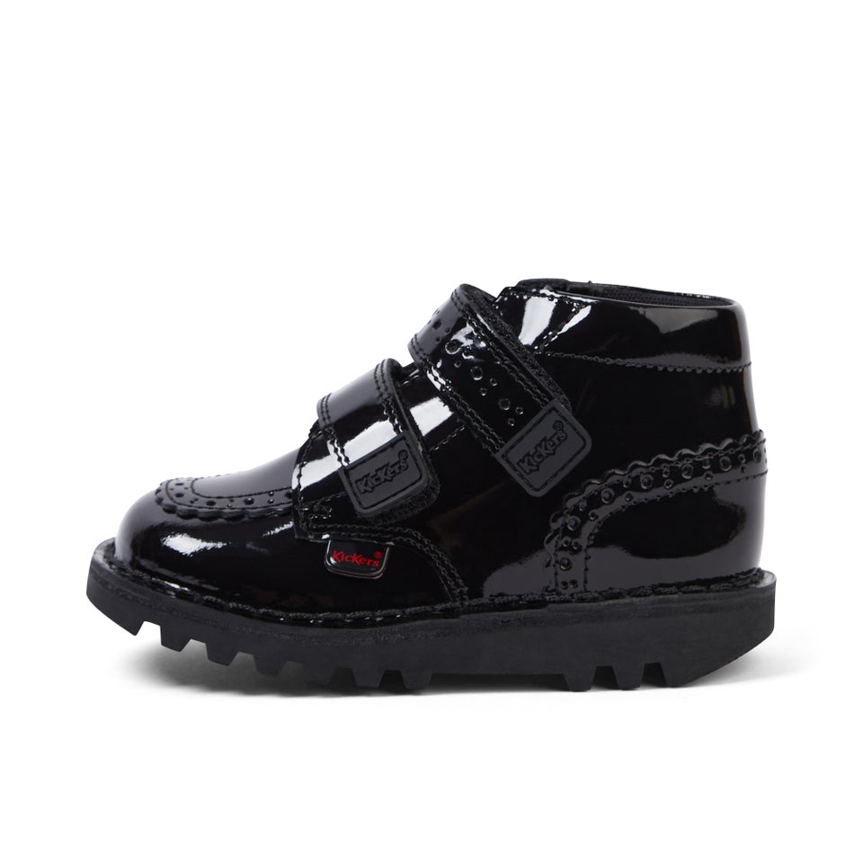 Junior Girls Kick Hi Vel Brogue Patent Leather Black
