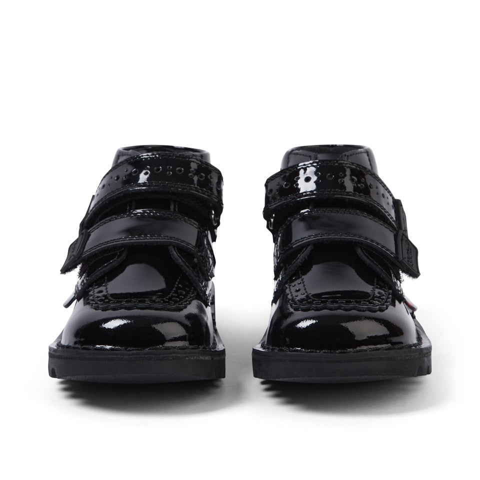 Infant Girls Kick Hi Vel Brogue Patent Leather Black