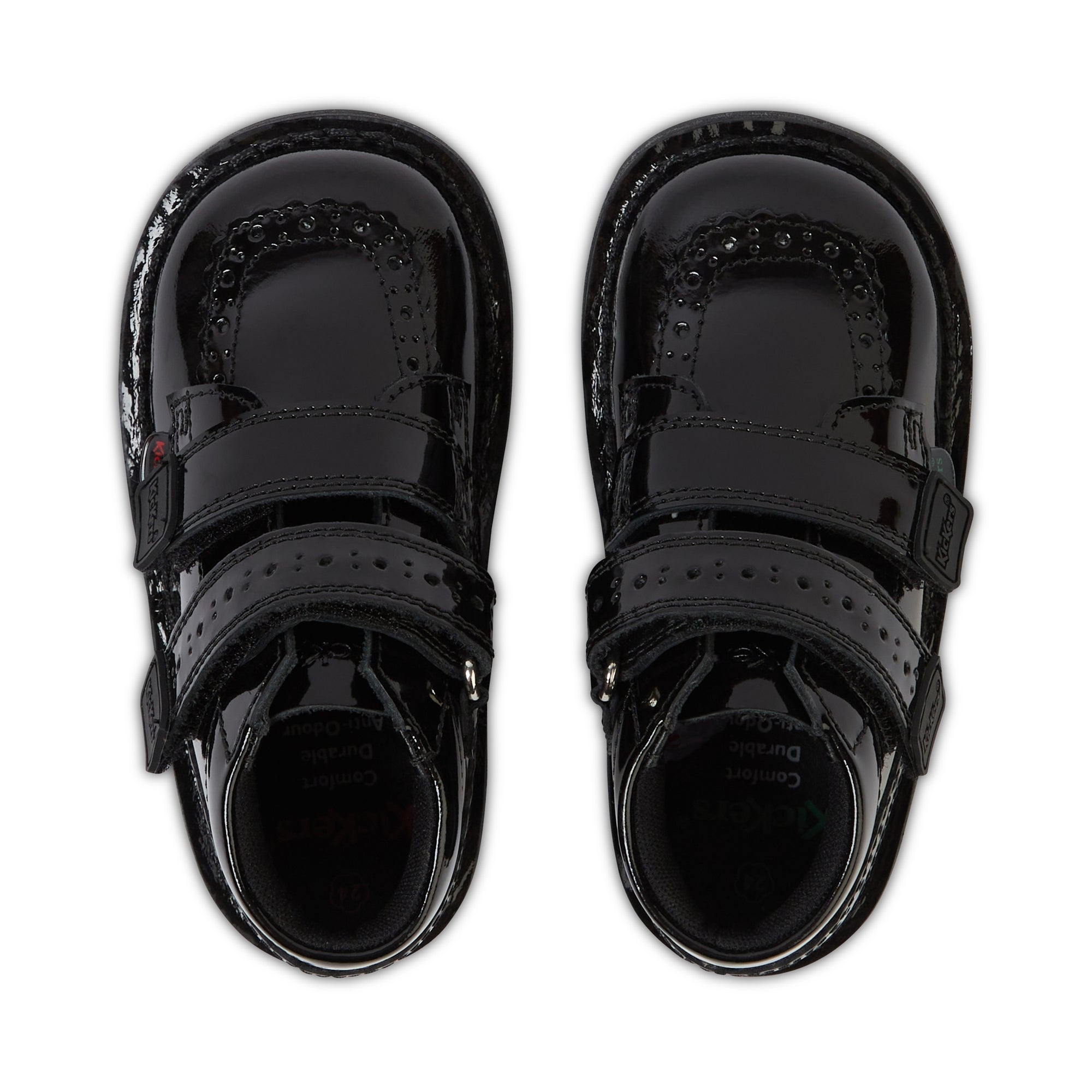 Infant Girls Kick Hi Vel Brogue Patent Leather Black