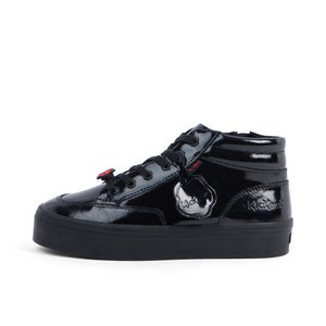 Youth Women Tovni Stack Hi Flower Patent Leather Black