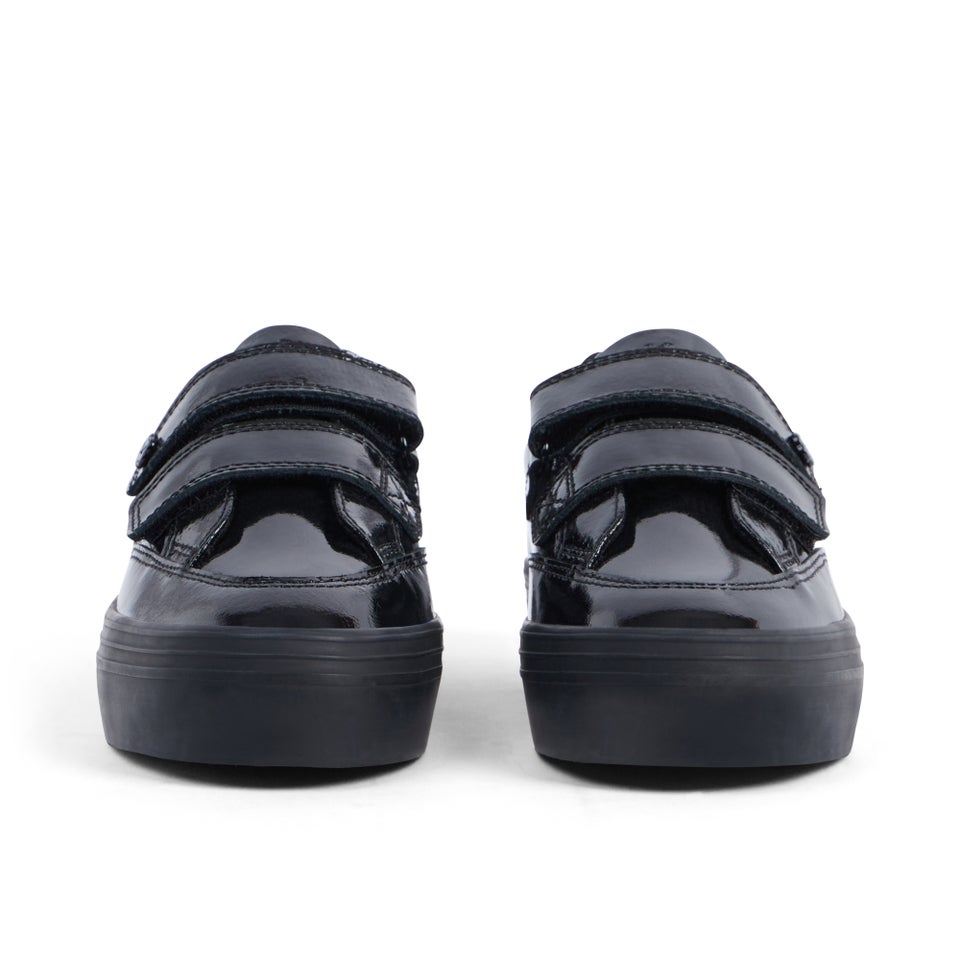 Junior Girls Tovni Stack Lo Vel Patent Leather Black