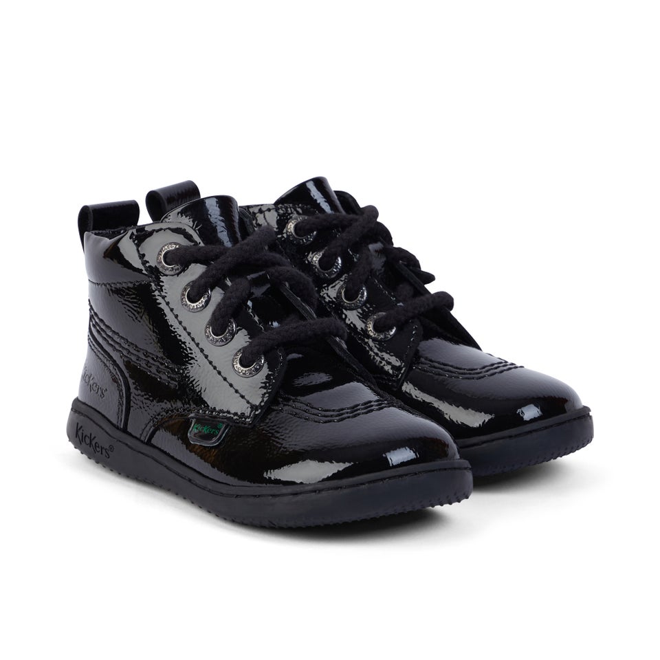 Infant Unisex Playflex Hi Crinkle Patent Leather Black