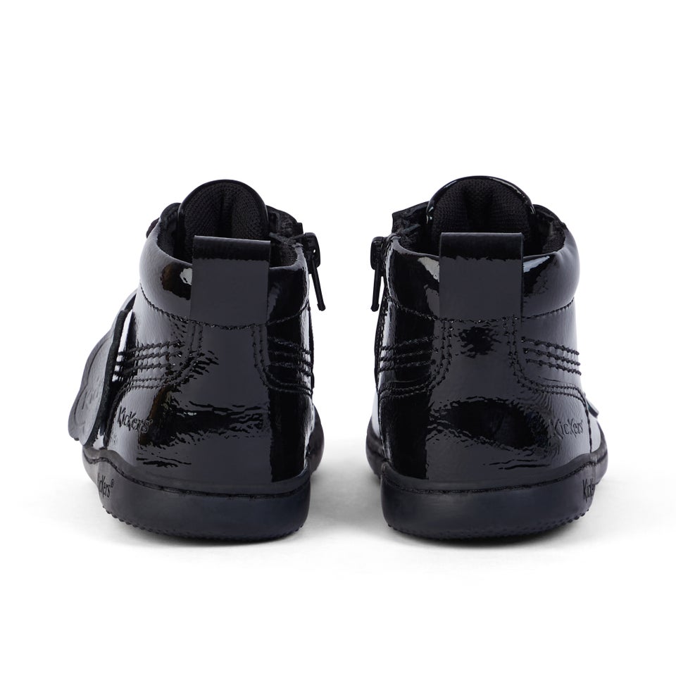 Infant Unisex Playflex Hi Crinkle Patent Leather Black