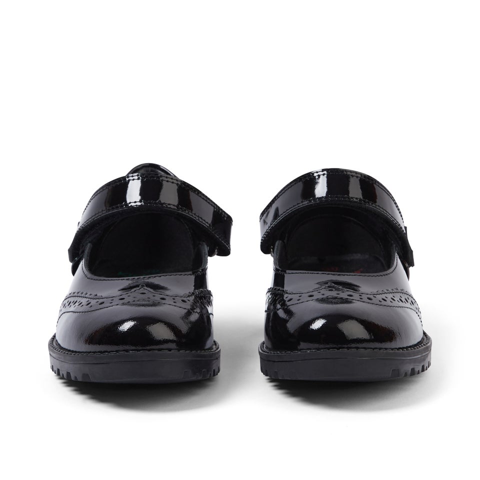 Junior Girls Lachly MJ Brogue Patent Leather Black