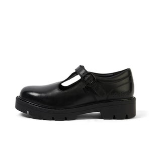 Junior Girls Kori T Bar Leather Black