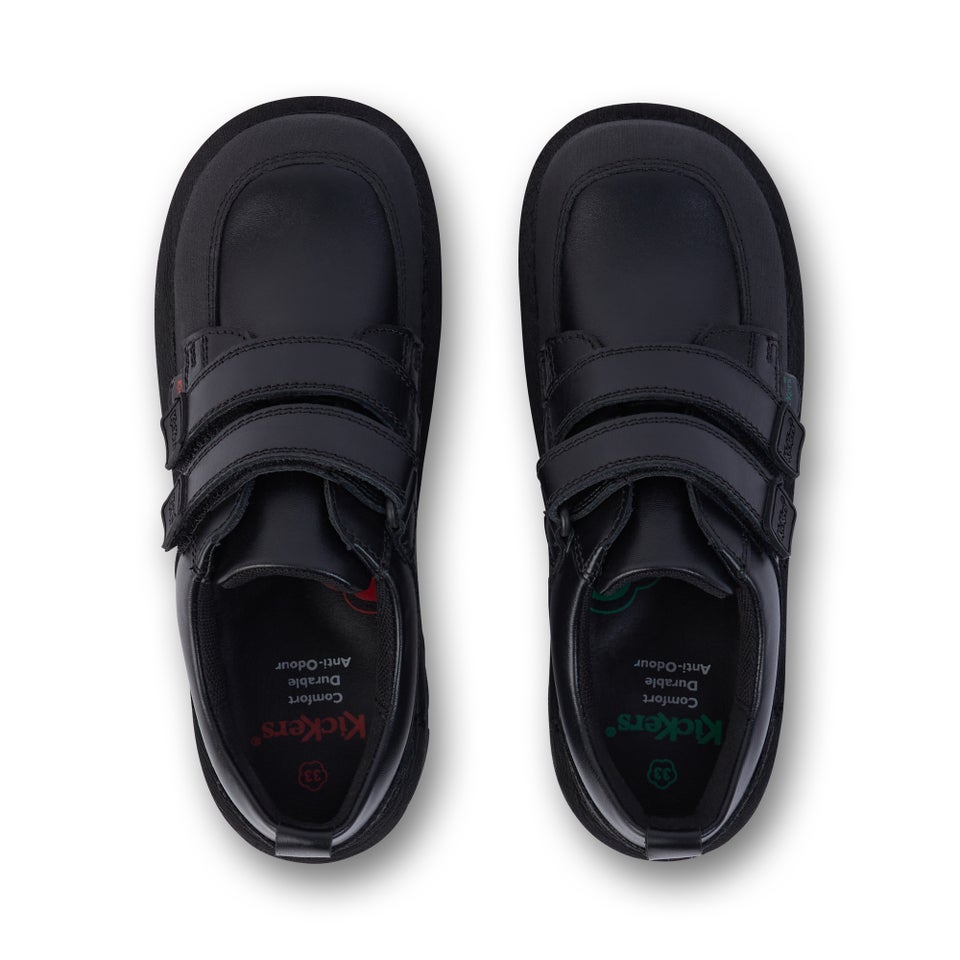 Junior Boys Kick Scuff Twin Leather Black