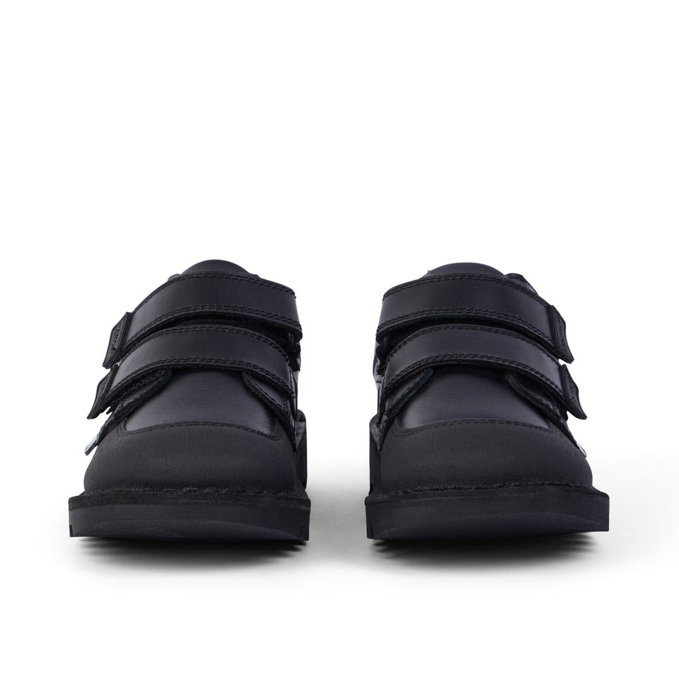 Junior Boys Kick Scuff Twin Leather Black