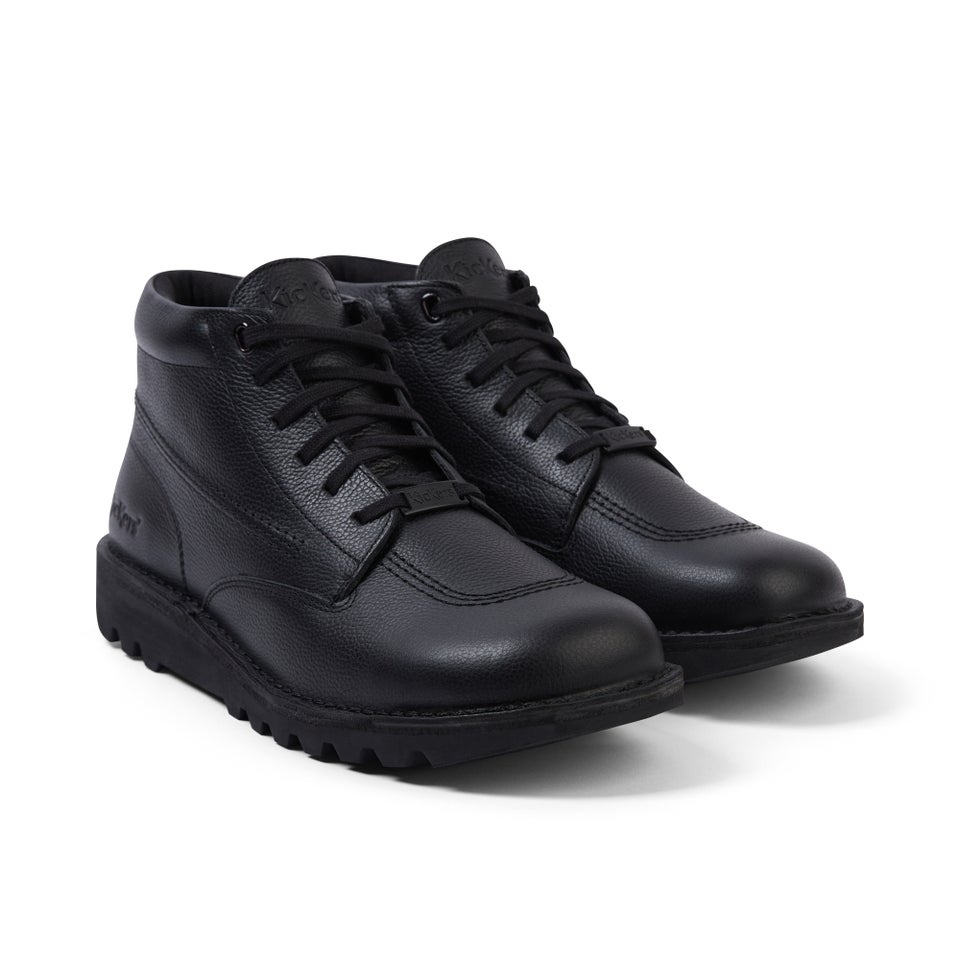 Adult Unisex Kick Boot Tumble Leather Black