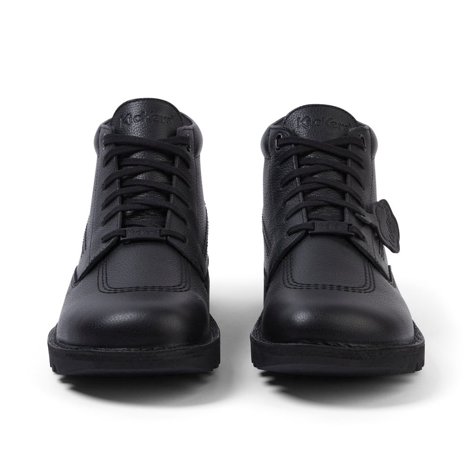 Adult Unisex Kick Boot Tumble Leather Black
