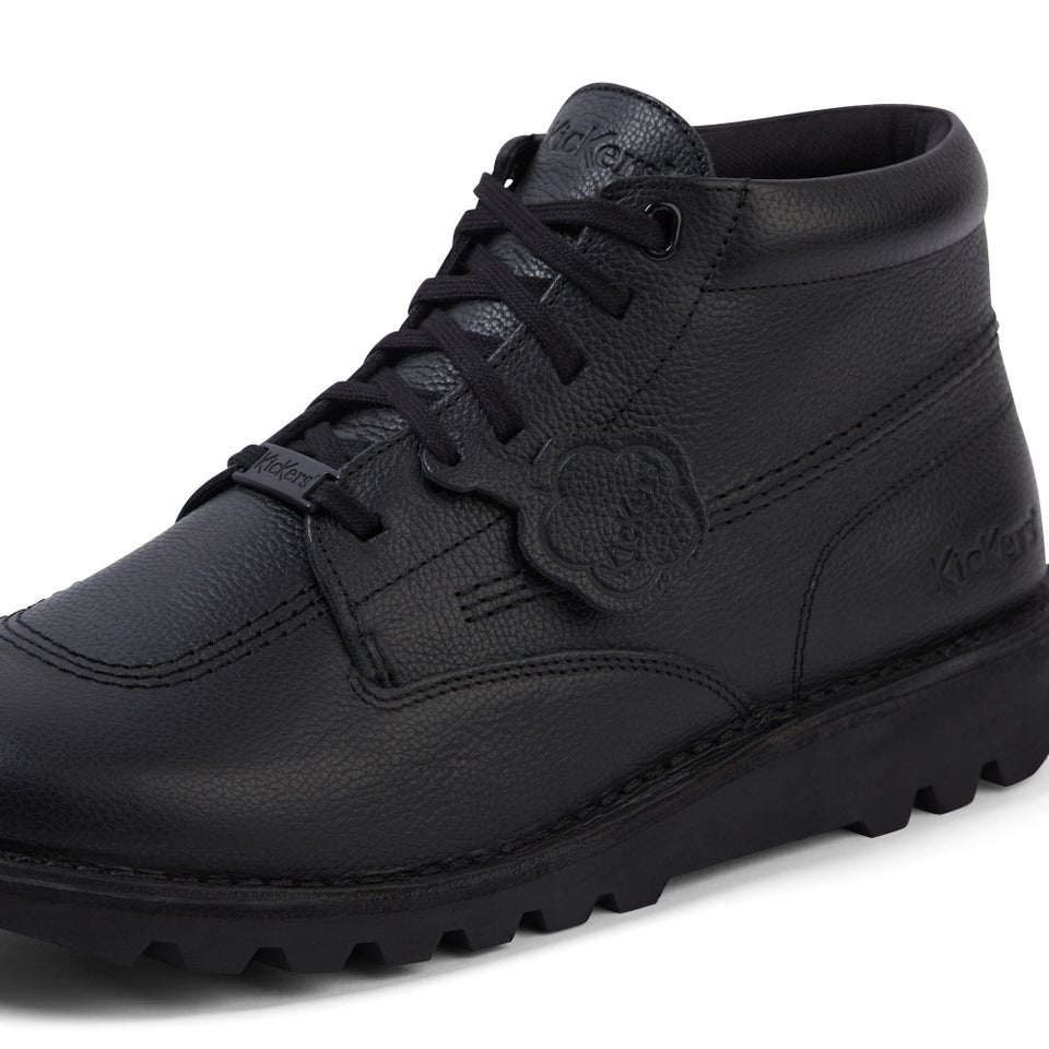 Adult Unisex Kick Boot Tumble Leather Black