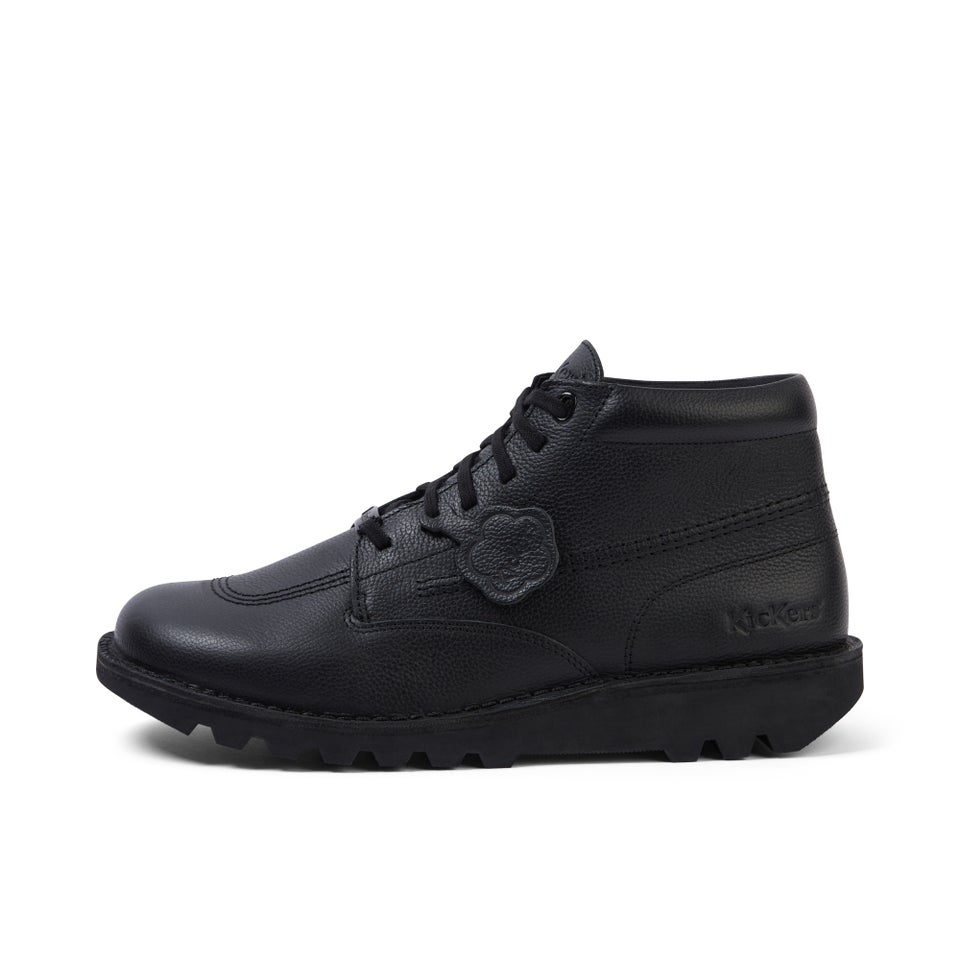 Adult Unisex Kick Boot Tumble Leather Black