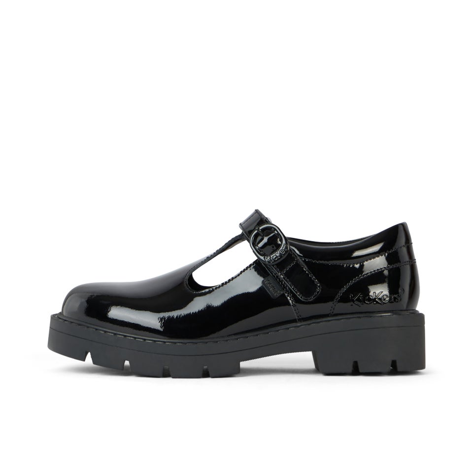 Junior Girls Kori T Bar Patent Leather Black