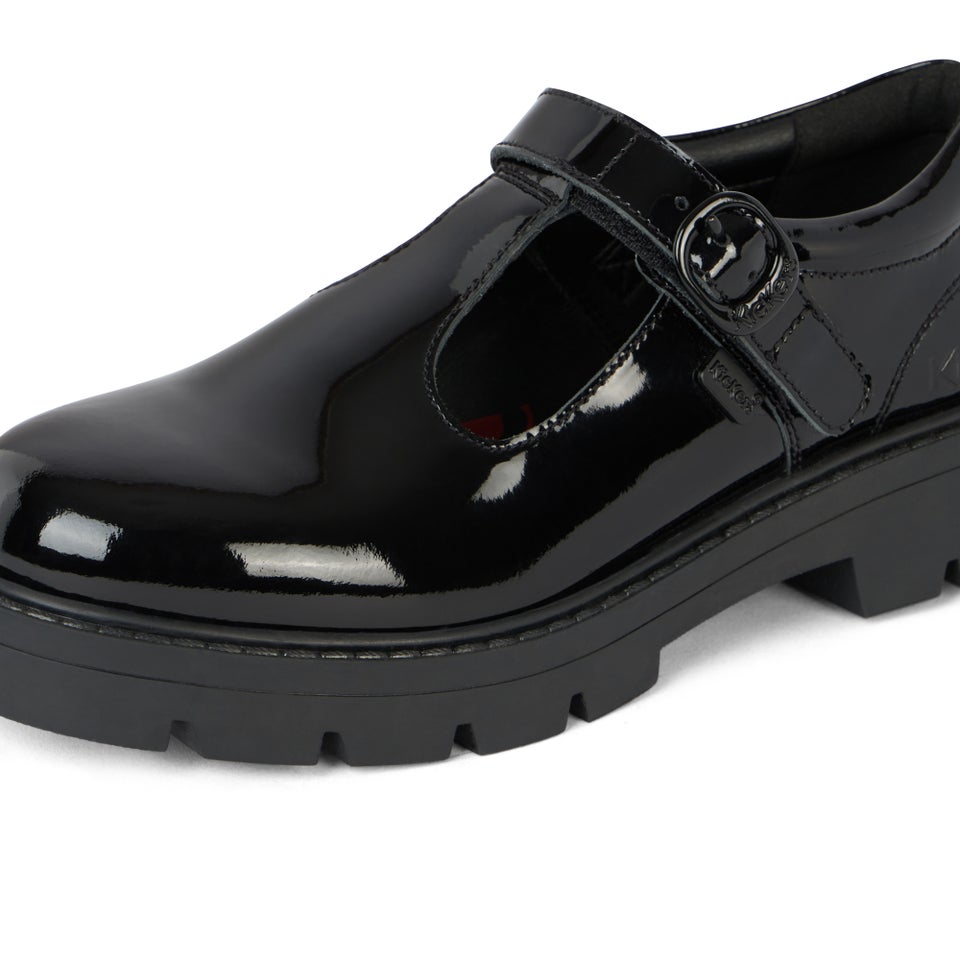 Junior Girls Kori T Bar Patent Leather Black