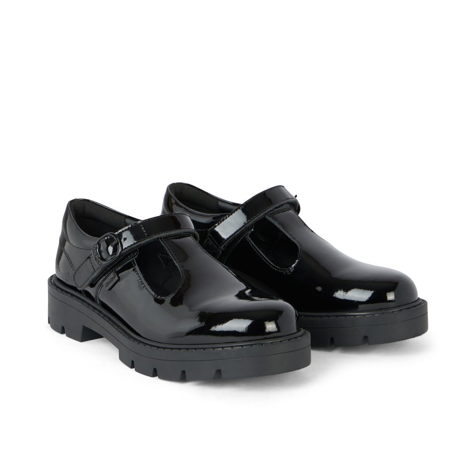 Junior Girls Kori T Bar Patent Leather Black