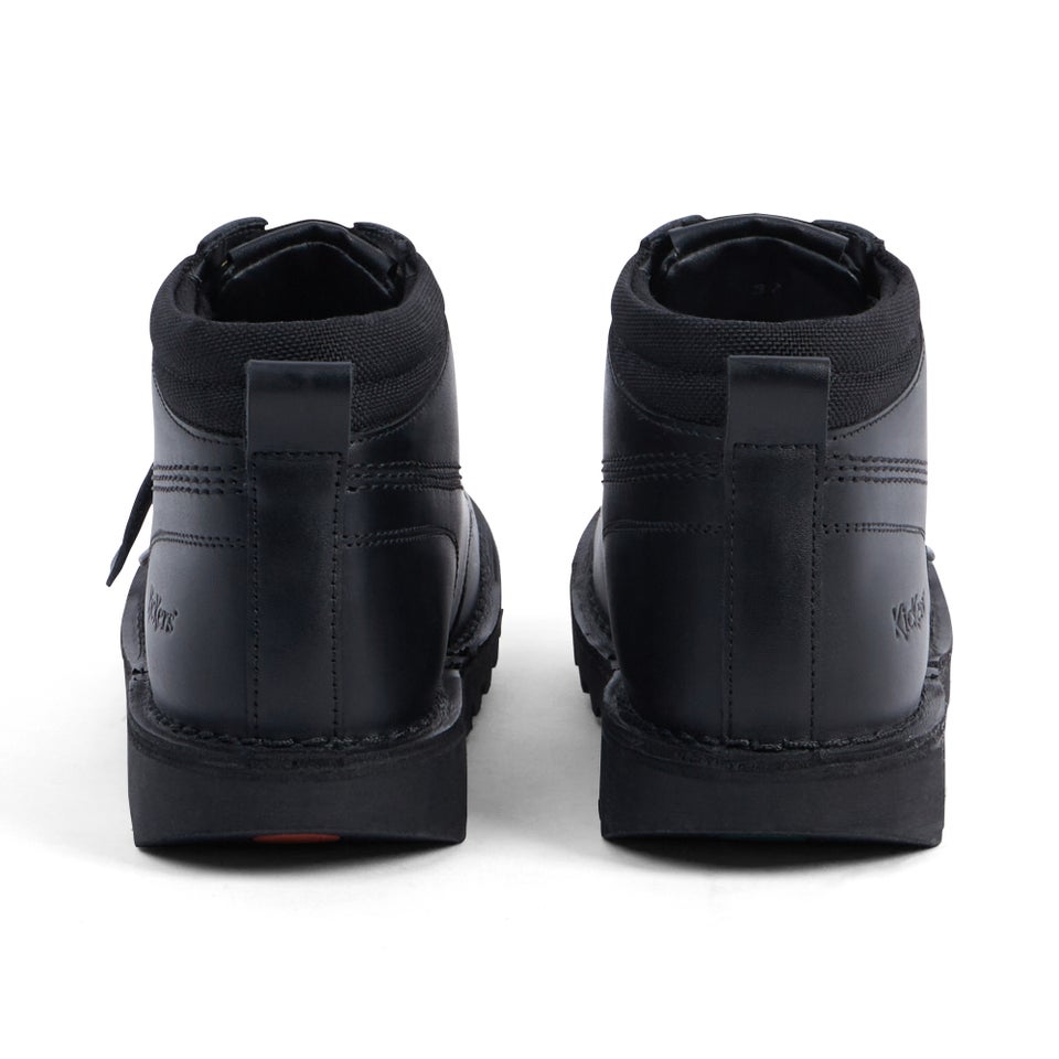 Youth Unisex Kick Hi Mix Mesh Leather Black