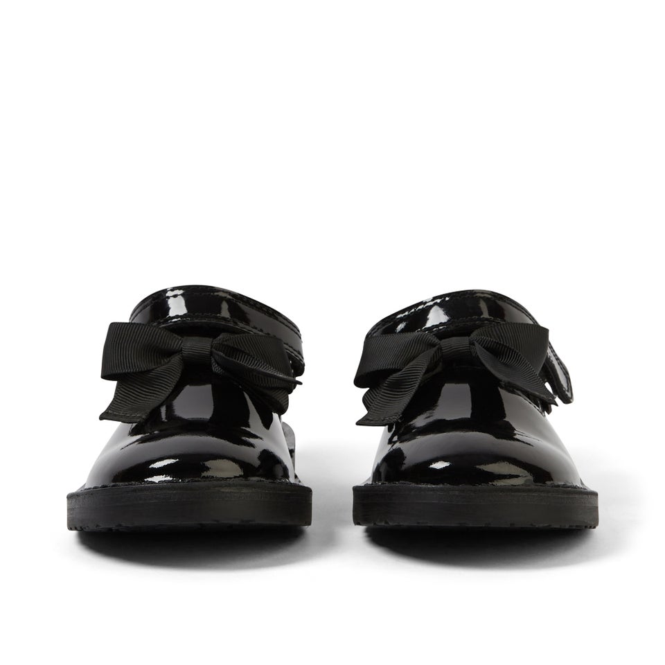 Infant Girls Adlar T Bar Bow Patent Leather Black