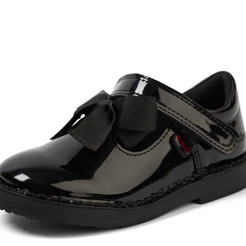 Infant Girls Adlar T Bar Bow Patent Leather Black