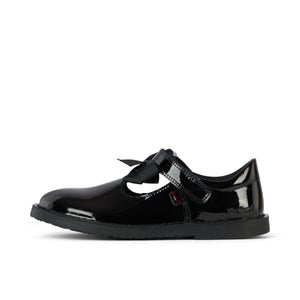 Junior Girls Adlar T Bar Bow Patent Leather Black - 12.5