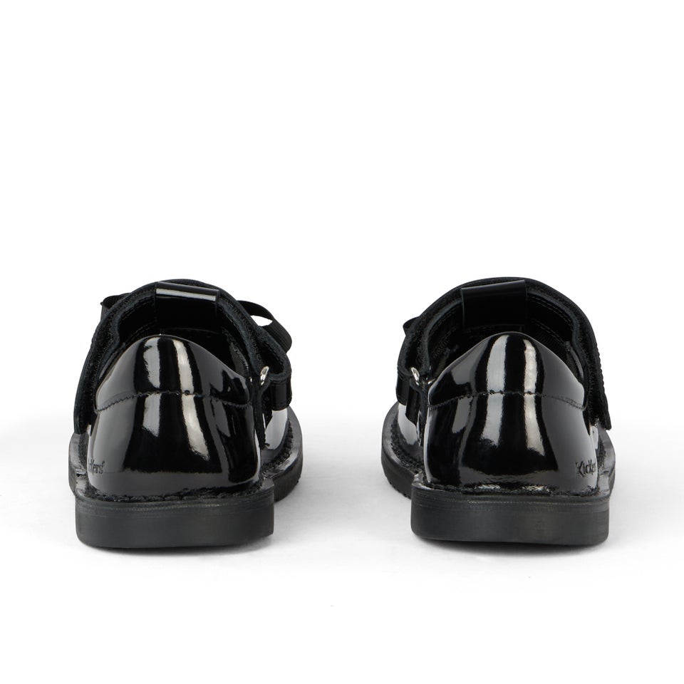 Junior Girls Adlar T Bar Bow Patent Leather Black