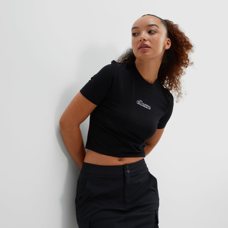 Crop-T-Shirt Sierra für Damen Schwarz