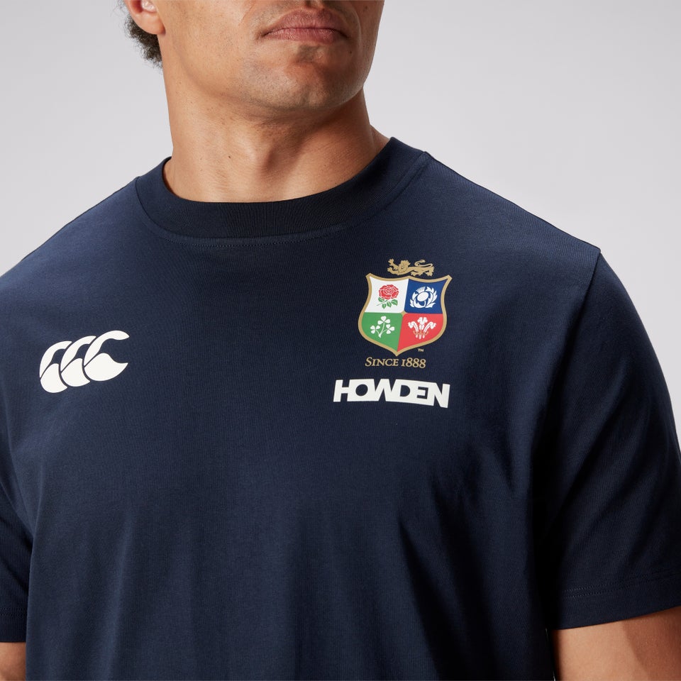 Mens British & Irish Lions Cotton Jersey Tee Navy