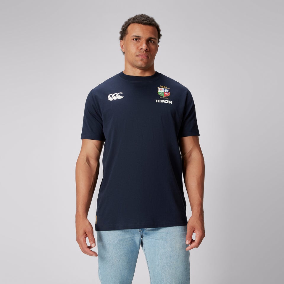 MENS BRITISH & IRISH LIONS CCC COTTON JERSEY T-SHIRT BLUE