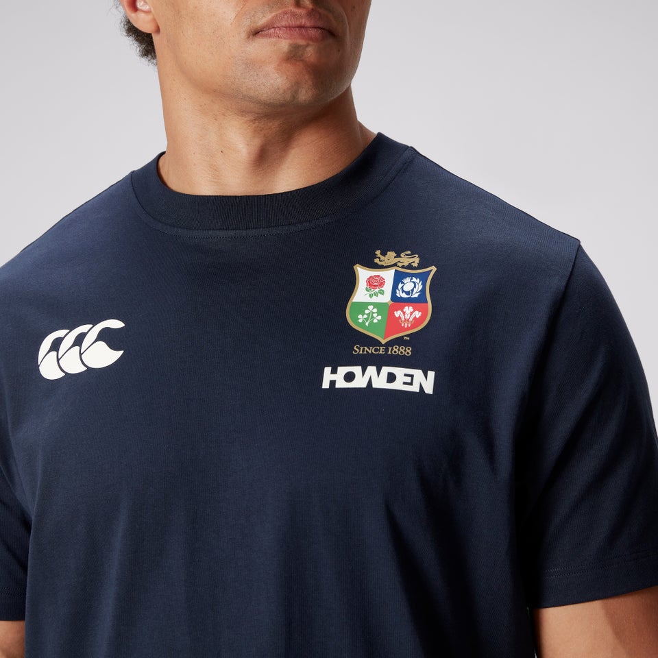 MENS BRITISH & IRISH LIONS CCC COTTON JERSEY T-SHIRT BLUE