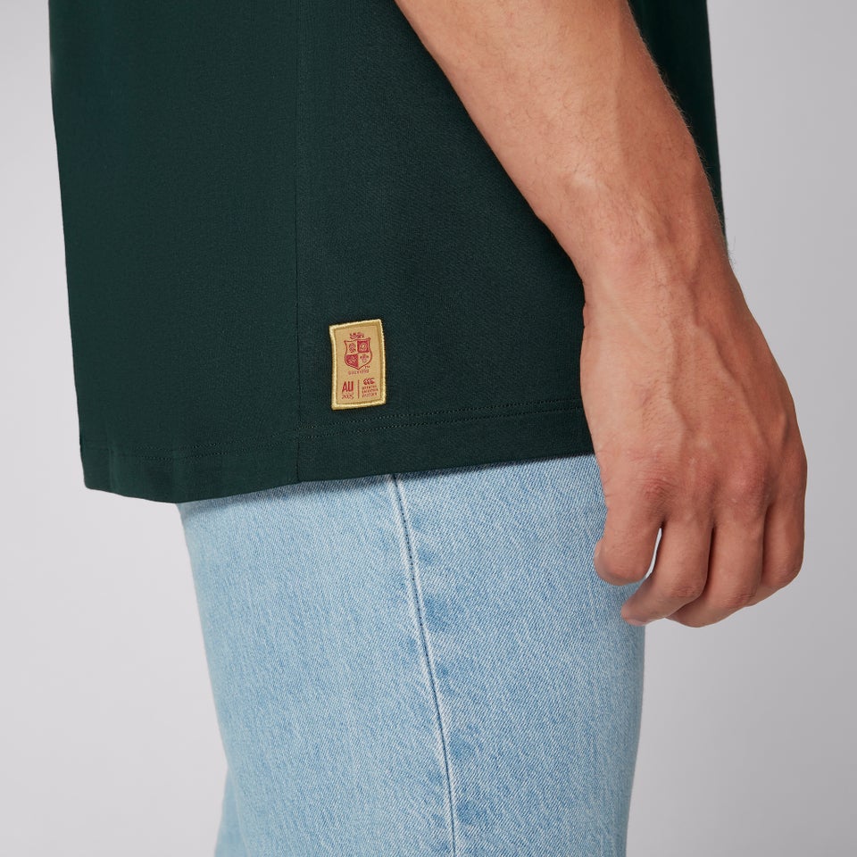 MENS BRITISH & IRISH LIONS CCC COTTON JERSEY T-SHIRT GREEN