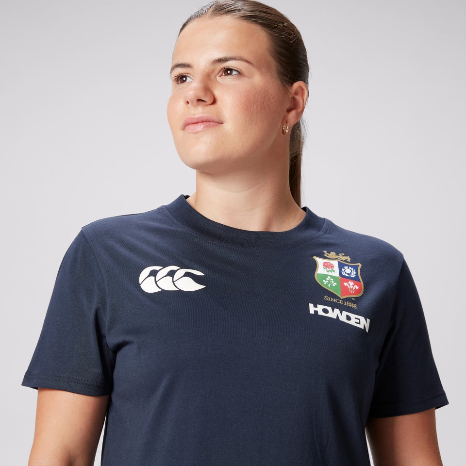 WOMENS BRITISH & IRISH LIONS CCC COTTON JERSEY T-SHIRT BLUE