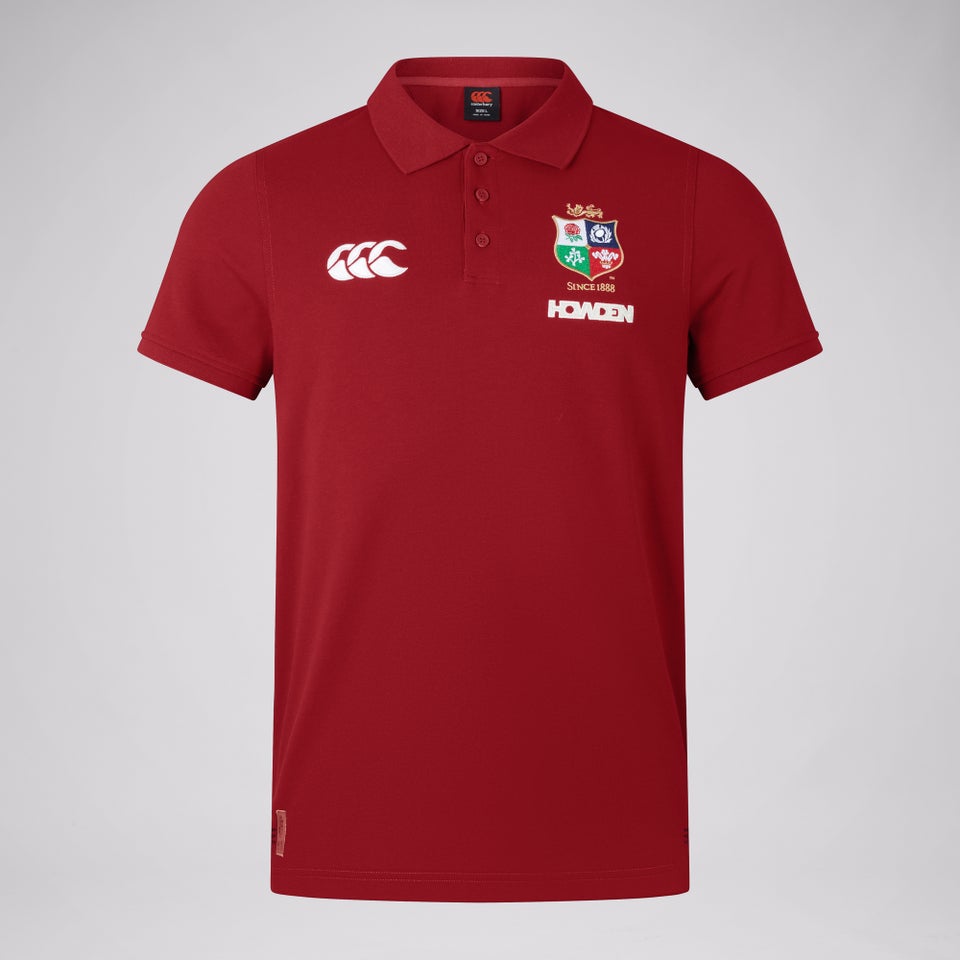 Mens British & Irish Lions Pique Polo Red