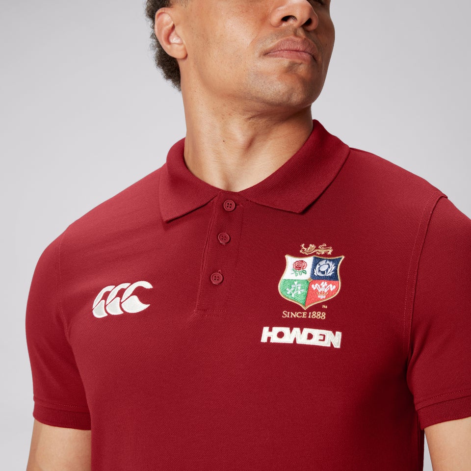 Mens British & Irish Lions Pique Polo Red