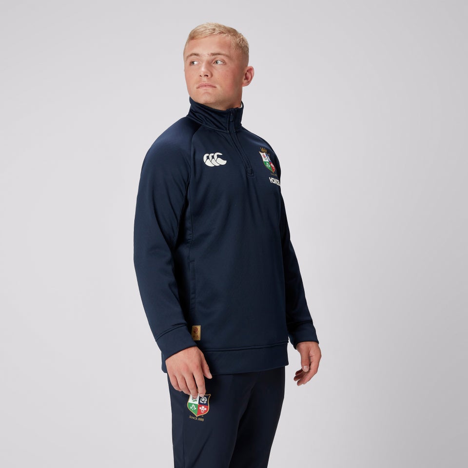 Mens British & Irish Lions 1/4 Zip Fleece Navy