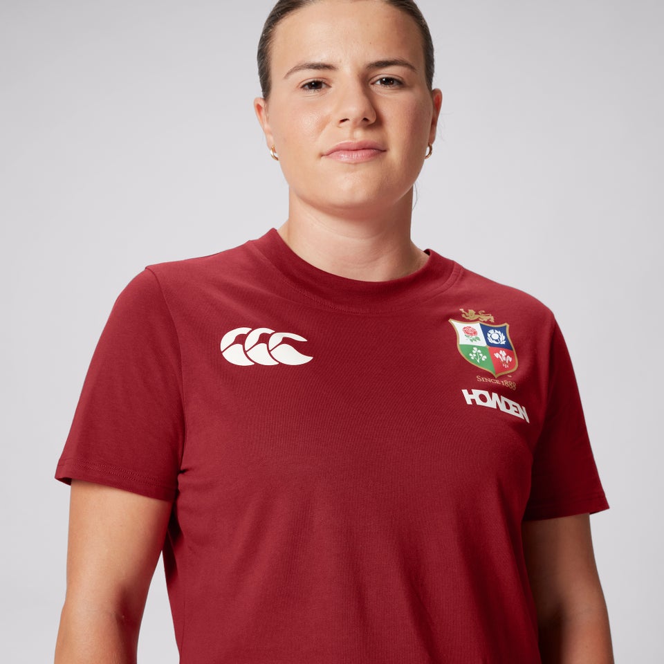 WOMENS BRITISH & IRISH LIONS CCC COTTON JERSEY T-SHIRT RED