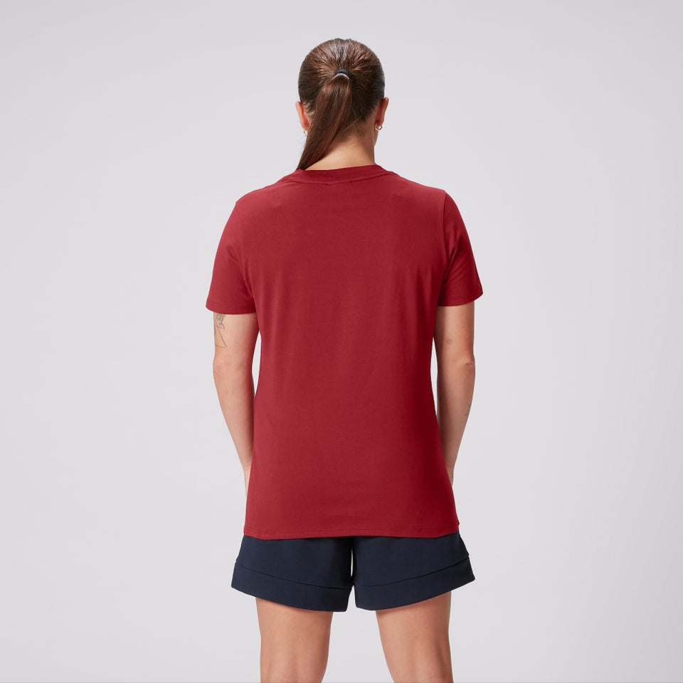 WOMENS BRITISH & IRISH LIONS CCC COTTON JERSEY T-SHIRT RED