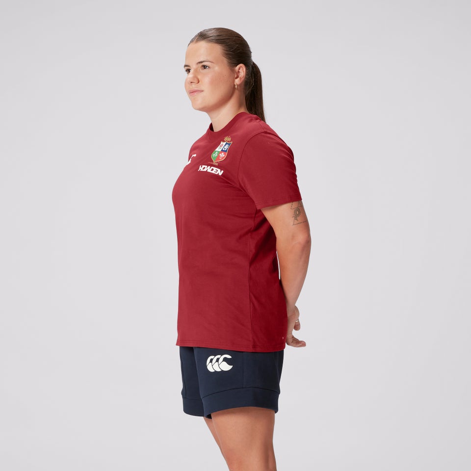 Womens British & Irish Lions Cotton Jersey Tee Red