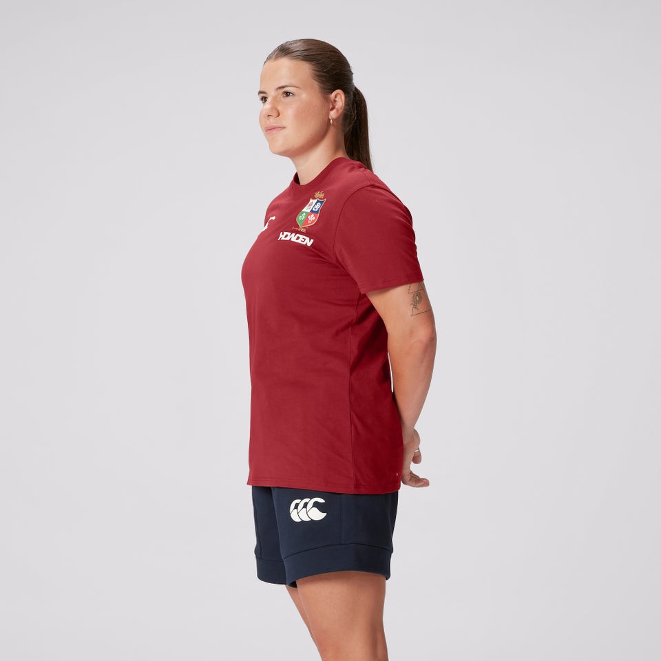 WOMENS BRITISH & IRISH LIONS CCC COTTON JERSEY T-SHIRT RED